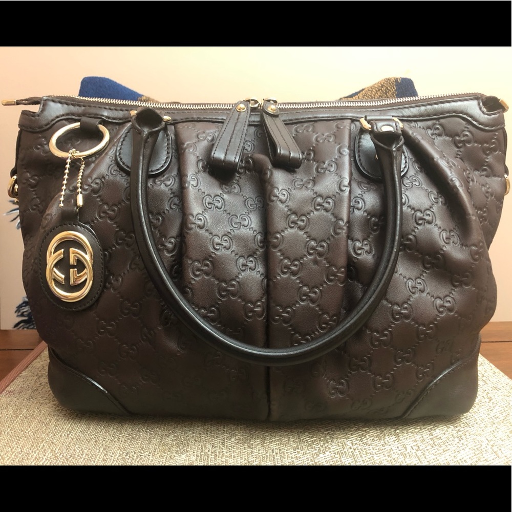 Gucci Brown Guccissima leather convertible bag
